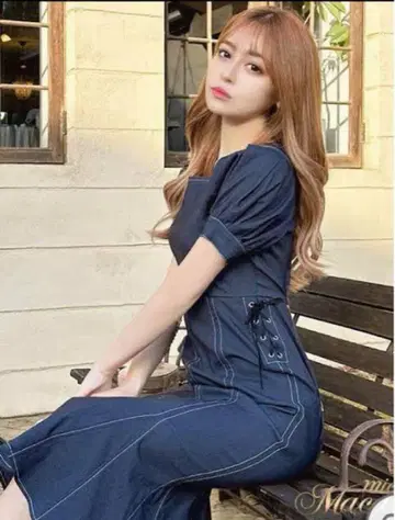 미사용 새상품 michellMacaron 데님 머메이드 원피스
