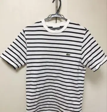 LACOSTE 라코스테 헤비 웨이트 반팔 티셔츠 원포인트 보더