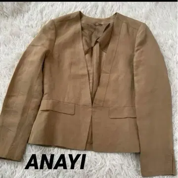 ANAYI 아나이 노카라 자켓 고급 실크 린넨 38 실크