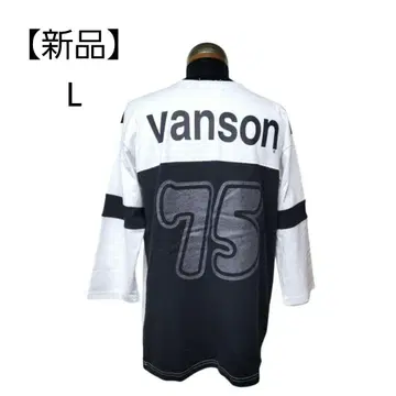 [새상품] VANSON 풋볼 T 넘버링 L 블랙 화이트