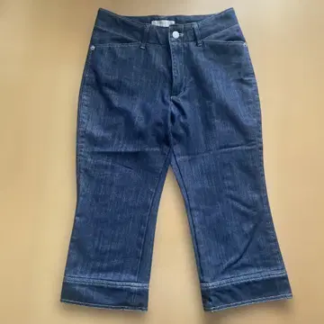 B3 다크 블루 크롭 데님 팬츠