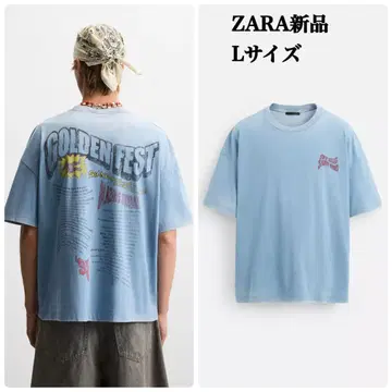 완판템 ZARA 워시 가공 프린트 티셔츠 L 택 포함 새상품