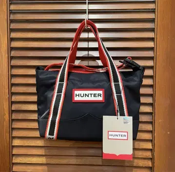 HUNTER 헌터 나일론 미니 탑 클립 토트 백 블랙