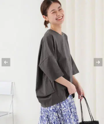 relume 다크 그레이 오버 사이즈 반팔 T셔츠