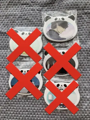 휴일의 악당 씨 콜라보 캔뱃지 악당 씨 레드 블루 그린