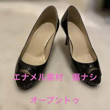오페크 이탈리아제 에나멜 오픈토 펌프스