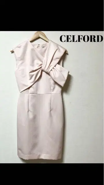 새상품급 CELFORD 리본 원피스 핑크 슬리브리스