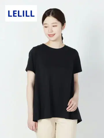 [lelill/리렐] 하이테크 턱 플레어 티셔츠 네이비 38 사이즈