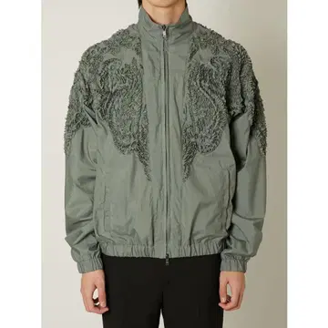 taakk TAPE EMBROIDERY WIND BREAKER GRAY