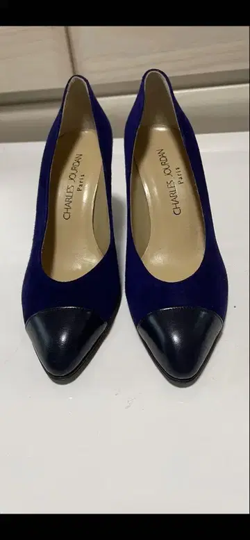 네이비 스웨이드 하이힐 8cm