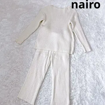 nairo 나이로 룸웨어 세트 니트 리브 아이보리