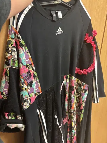 바나나잼마니아 adidas 인간 패턴 원피스