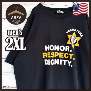 TEAMSTERS 프린트 티셔츠 2XL 블랙 USA 제작