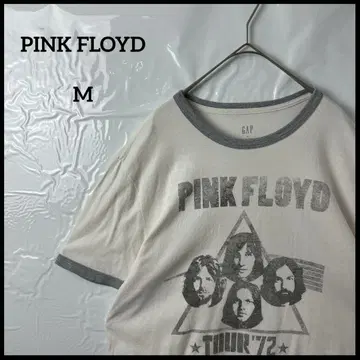 밴드 티셔츠 핑크 플로이드 PINK FLOYD 링거 티 흰색 화이트