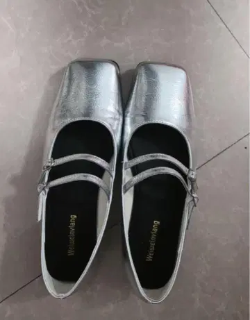 Wellenfang 실버 플랫슈즈