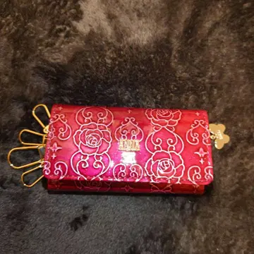 ANNA SUI 장미 무늬 핑크 키케이스