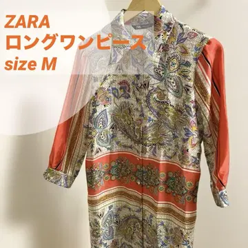 [컨디션 최상] ZARA 셔츠 원피스 스카프풍 페이즐리 유니크