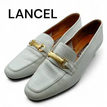 LANCEL 란셀 로퍼 로우힐 24.5cm 화이트 신발 펌프스