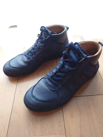 Paul Smith jeans 가죽 스니커즈 하이컷 네이비