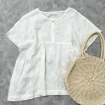 마갈리 MAGALI 린넨 100% 페플럼 블라우스