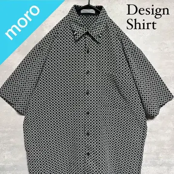 No.1073 VINTAGE 빈티지 구제 올 패턴 셔츠 반팔 도트 무늬