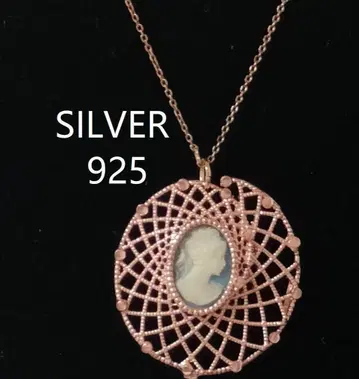 Cameo Rose Gold 925 실버 카메오 펜던트 목걸이