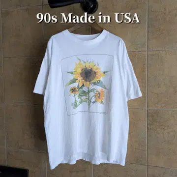 90s USA 제작 해바라기 썬플라워 티셔츠 싱글 스티치