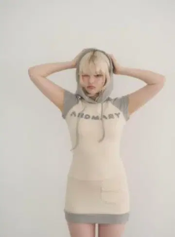 andmary mary logo mini dress gray