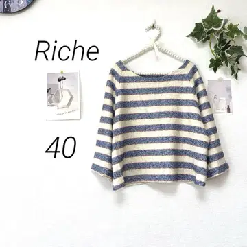 9440 Riche 보더 티셔츠 사이즈 40 레이온 혼방 일본제