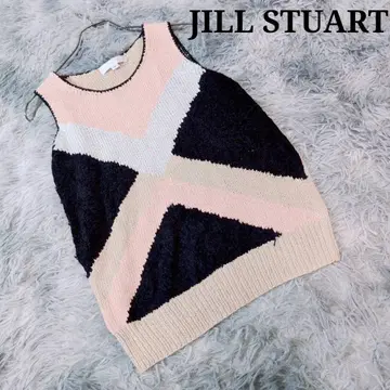 JILL STUART 컬러 블록 니트 베스트 레이어드 썸머 니트
