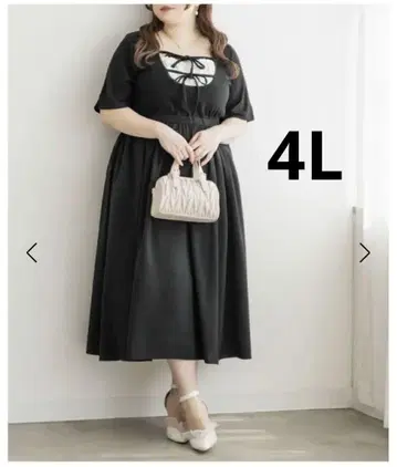 CLETTE 오리지널 더블 리본 도킹 원피스 4L 블랙