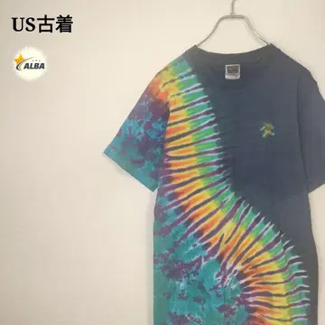 T셔츠 프룻 오브 더 룸 USA 타이다이 염색 자수 빈티지 S