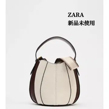 완판템 ZARA 스티치 버킷 백 택 포함 새상품 라이트 베이지