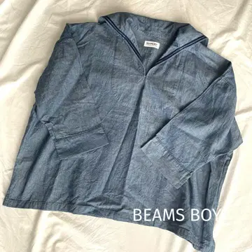BEAMSBOY 빔즈 보이 블라우스 세일러 린넨 혼방 풀오버