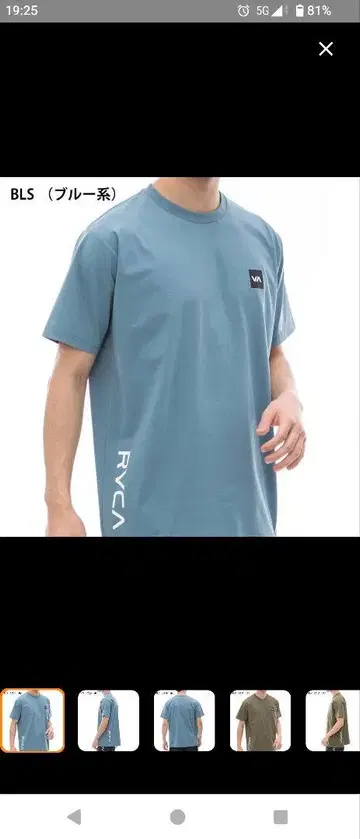 RVCA 반팔 티셔츠 블루 계열