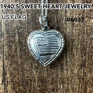 스위트하트 주얼리 US Flag 실버 빈티지 목걸이