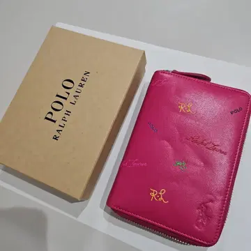 POLO 랄프 로렌 접이식 지갑 핑크
