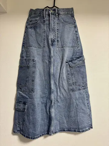 ZARA 데님 롱 스커트 라이트 블루