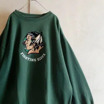 레어 빅 로고 JANSPORT 맨투맨 그린 US XL 마다가스카르 제조