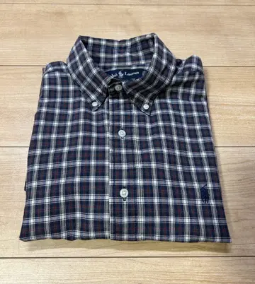 90년대 Ralph Lauren BLAKE 반팔 체크 셔츠 블랙 숏
