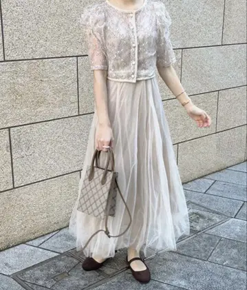 [ 완전 미사용 ] RiLi 플라워 레이스 롱 드레스