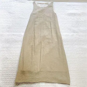 비어즐리 린넨 턱 원피스 롱 맥시 밑단 프린지