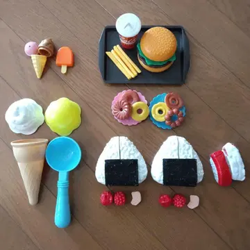오니기리 도넛 햄버거 아이스크림 가게 요리 장난감 세트