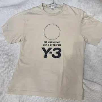 Y-3 로고 프린트 티셔츠 S/P 크림