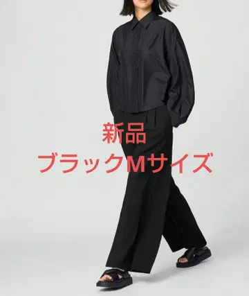 새상품 UNIQLO :C 감동 턱 와이드 팬츠 블랙 M사이즈