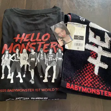 [BABYMONSTER] 투어 T셔츠(B) 타월 트레이딩 카드 3세트