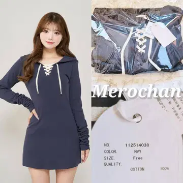 Darich 레이스업 컷 미니 원피스 NVY
