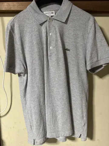 LACOSTE 그레이 피케 셔츠 슬림핏 M 사이즈 라코스테