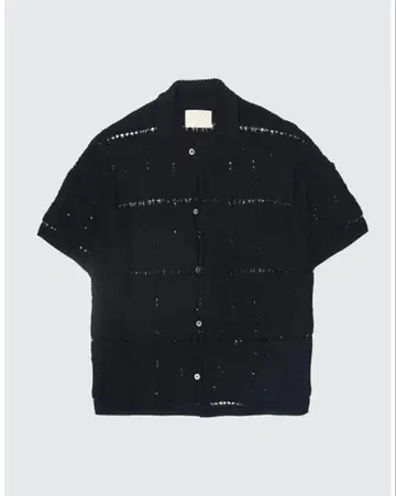 yoke crochet knit shirt