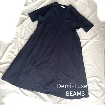 Demi-Luxe 빔즈 린넨 V넥 카프탄 원피스 5부 소매 돌먼